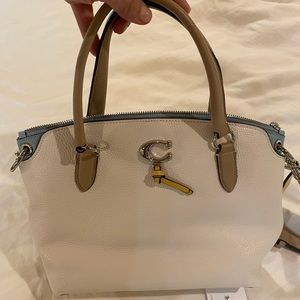 Authentic, like new, never used white/cream leather Coach handbag purse.